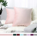 Simple Design Home Pillowcase Sofa Soft Square Throw Pillow Cover Solid Color Velvet Cushion Cover