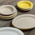 Solhui Korean Embossed Alphabet Ceramic Good Morning Dinner Plate