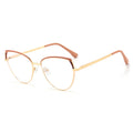Fashion Metal Women's Designer Vintage Cat Eye Eyewear Anti-Blue Light Myopia Optical Glasses Frame Custom Logo Glasses