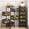 Rotating Vegetable Shelving Kitchen Floor Multi - Layer Shelving Square Storage Rack