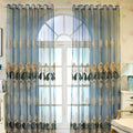 Tulle Europe Customized Color Embroidery Semi Sheer Grommet Top OEKO-TEX Certified Polyester Modern Blackout Left/Right Curtains