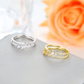 Kirin Pure Women & Men Dainty CZ Rhodium & Gold Plating 925 Sterling Silver Ring for Wedding & Party Accessory