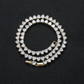 Hot Sale 6*6mm Pink Girl Cz Heart Shape Necklace Zircon Ice Crystal Necklace Cheap Necklace Chains