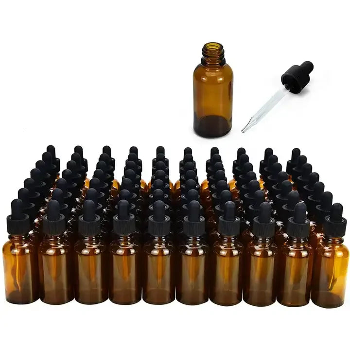 Essential Oil Bottle Clear Matte White Frosted Black Amber 5ml 10ml 15ml 20ml 1oz 2oz 3oz Glass Dropper Bottle With Gold Dropper