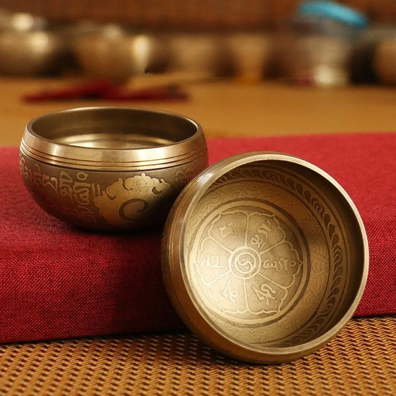 Hot Selling Buddhist Utensils Handcrafted Buddhist Music Bowl Yoga Meditation Bowl Buddhist Music Copper Chime Singing Bowl