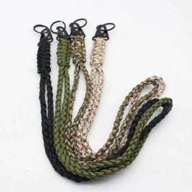 Heavy Duty Paracord Neck Lanyard Necklace Whistles Strap Braided Keychain Lanyard for Outdoor Activities