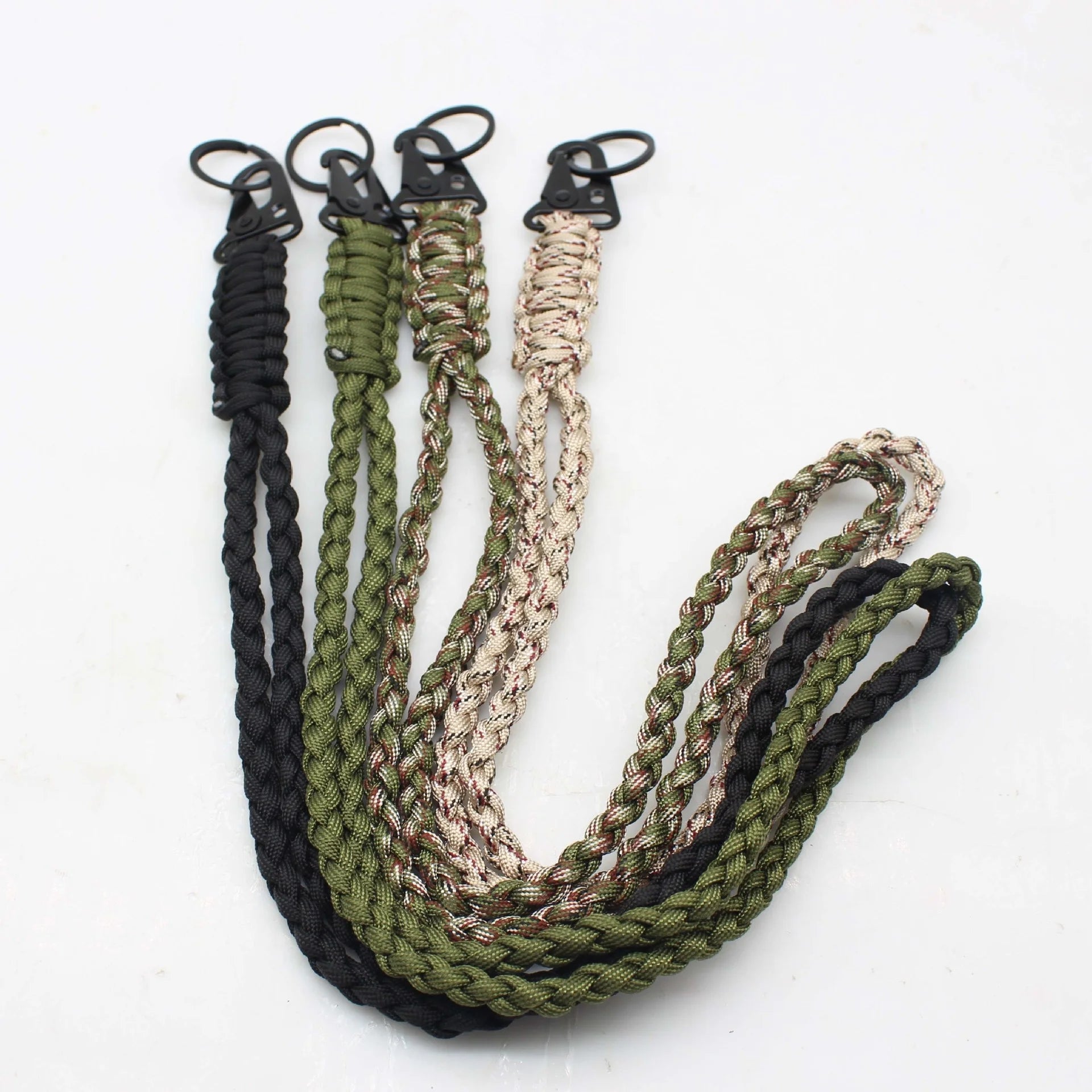 Heavy Duty Paracord Neck Lanyard Necklace Whistles Strap Braided Keychain Lanyard for Outdoor Activities