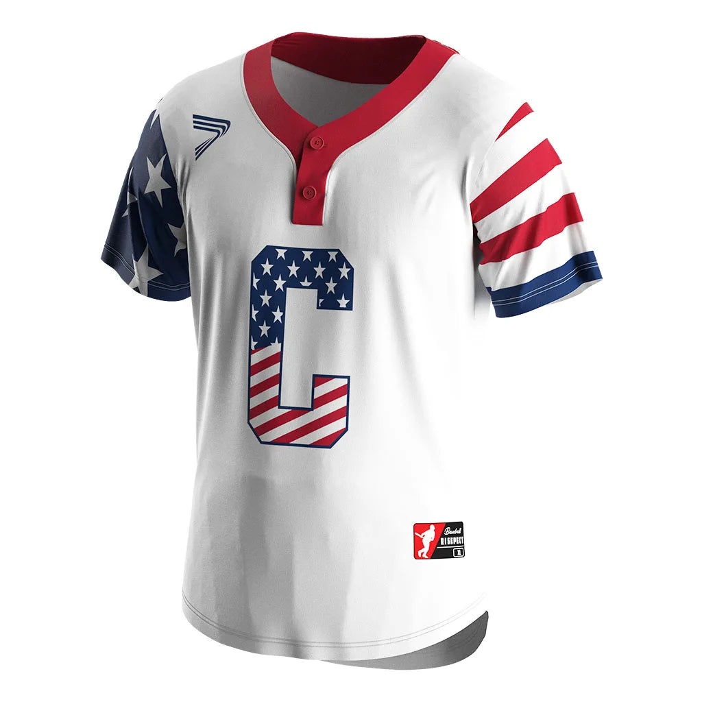 Design Embroidery Sublimation Outdoor Baseball Men Shirts 2 Button Baseball Jersey