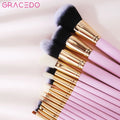Matte Wood Handle Synthetic Hair Eye Use Makeup Brush Set 15 Pcs/Set Custom Logo Beauty Tool for Girls