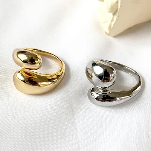 Hipster Personality Accessories Exaggerated Adjustable Rings Statement Irregular Cross Wrap Ring Gifts for Women