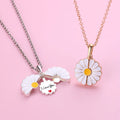 New Daisy Flower Jewelry Necklace Letters I Love You Letter Pendant Drop Oil Opening and Closing Necklaces
