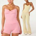 Halter Vest High Waist Shorts Butt Lift Leggings High Stretch Sports Sets Fitness Yoga Suits for Women