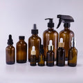 1oz 2oz 4oz 15ml 30ml 60ml 120ml Amber Cosmetics Empty Essential Oil Face Serum Glass Spray Bottle With Glass Droppers