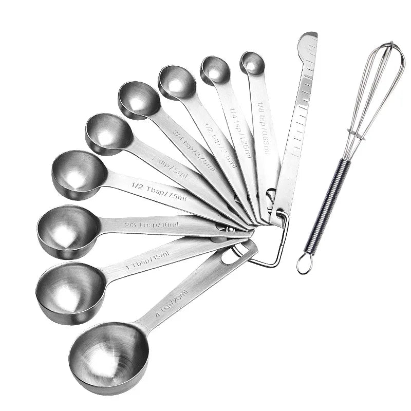 Measuring Spoon Set Egg Mixer Stainless Steel Measuring Scoop