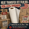 Dtf Roll 60 cm Transfer Heat Film Pet Roll Film 60cm*100m Instant Peel Low Price for Dtf 24 Inch Machine Digital Printing 60cm MegaBDM
