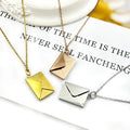 Fatingna Rose Gold I Love You Secret Hidden Message Pendant Personalized Name Words Envelope Locket Necklace Gift Jewelry