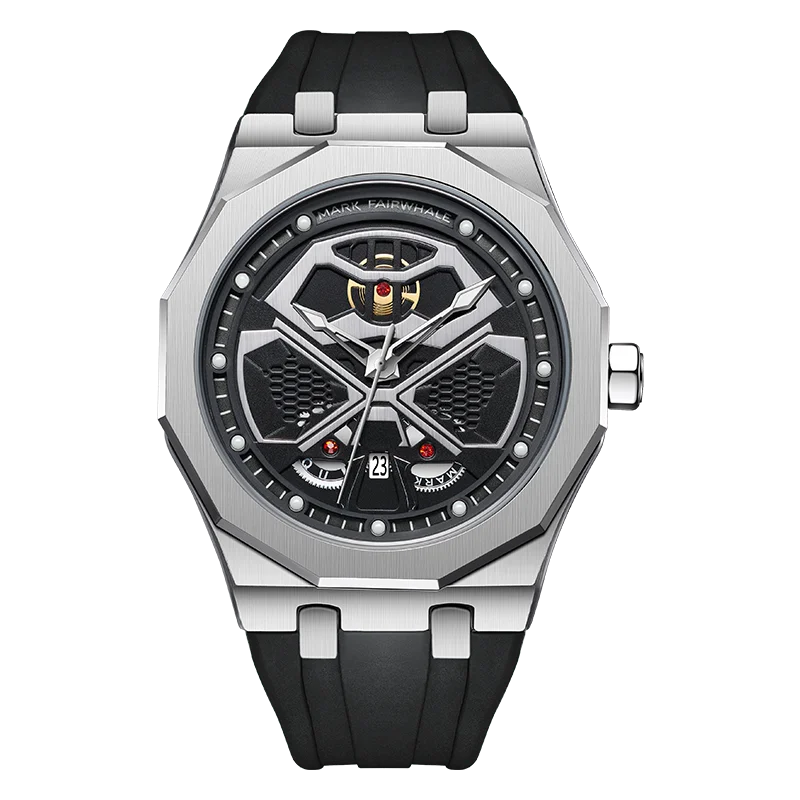Mark Fairwhale New Style Casual Quartz Watch Fashion Mens Watches Luxury Chronograph with Luminous Waterproof Silicone Strap