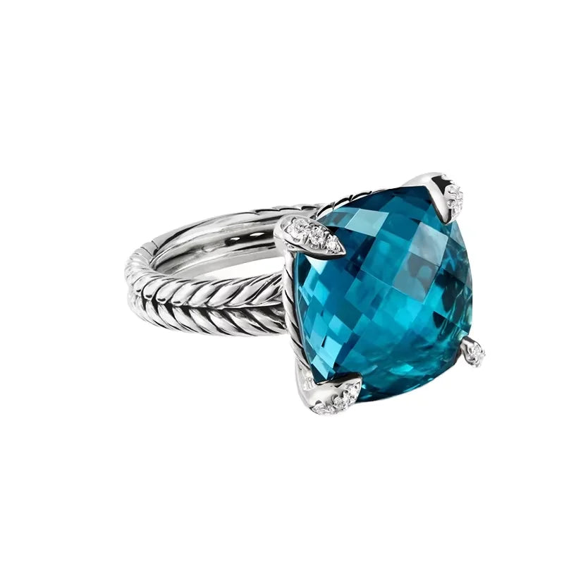 925 Sterling Silver Blue Topaz Heart Ring Blue Topaz Stone Meaning Topaz Wedding Anniversary