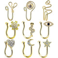 Gaby Hotsale Nose Cuff  Non Piercing Nose Ring  Fake Piercing Clip on Snake Shape Non Pierced Nose Clip Sexy Body Jewelry
