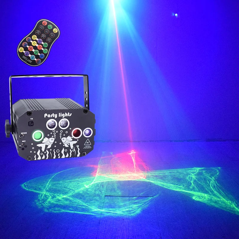 New Dreamy Laser Light Strobe Sound Activated Party Lights Remote Control DJ Disco Projection Atmosphere Lamp USB Powered