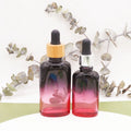 Empty Oil Cosmetic Packaging Luxury 30ml 4oz Dropper Bottles Glass with Bamboo Collar