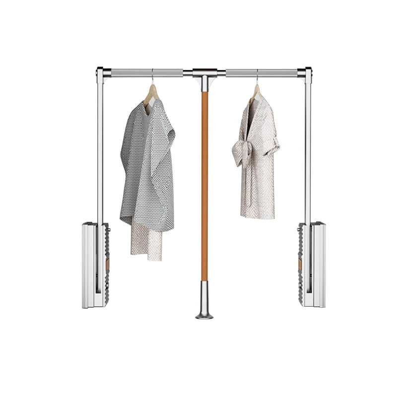 BENE Eco-Friendly Aluminum Wall Mounted Folding Single Tier Closet Rod for Clothing Storage Racks