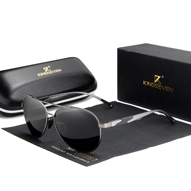 For Polarized UV400 HD Full Rim Aluminum Glasses for Men Driving Gradient Design Model N7228