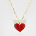 Wholesale 925 Sterling Silver Handcrafted Jewelry Red Enamel Heart Shaped Design Elegant Romantic Pendant Necklace