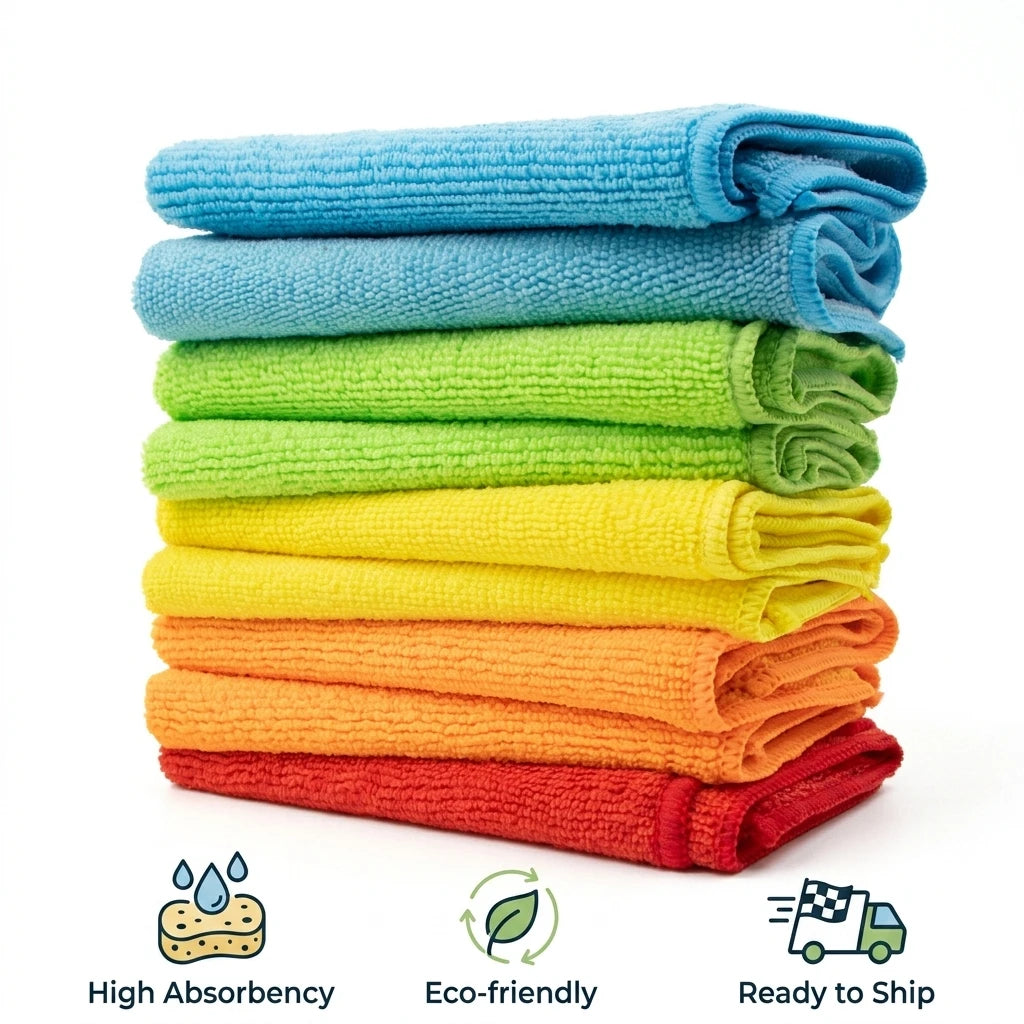 Absorbent Microfiber Cleaning Cloth Set Lint-free Kitchen Dish Towels Reusable Household Washing Rag for Glass & Table Wholesale