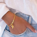 Gold Plated Custom Name Beads Bracelet Birthstone Leaf Charm Engraved Cuff Bangle Personalized Family Name Charm Bracelet