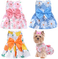 Floral Puppy Clothes Dresses Pet Dog Princess Bowknot Dress Cute for Doggie Summer Outfits