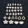 M907 20pcs/lot Mini 18K Gold Plated Zircon Pendants Multi-Style DIY Jewelry Making Accessories Metal Necklace & Earrings