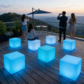 Modern LED Cube Chair with 16-Color RGB Changing Light LLDPE Plastic Outdoor Bar Chair for Home Use for Living Room