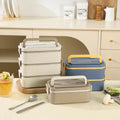 304 Stainless Steel Double-Layer Lunch Box Portable Office Worker Student Insulated Fast Food Container Bento Box
