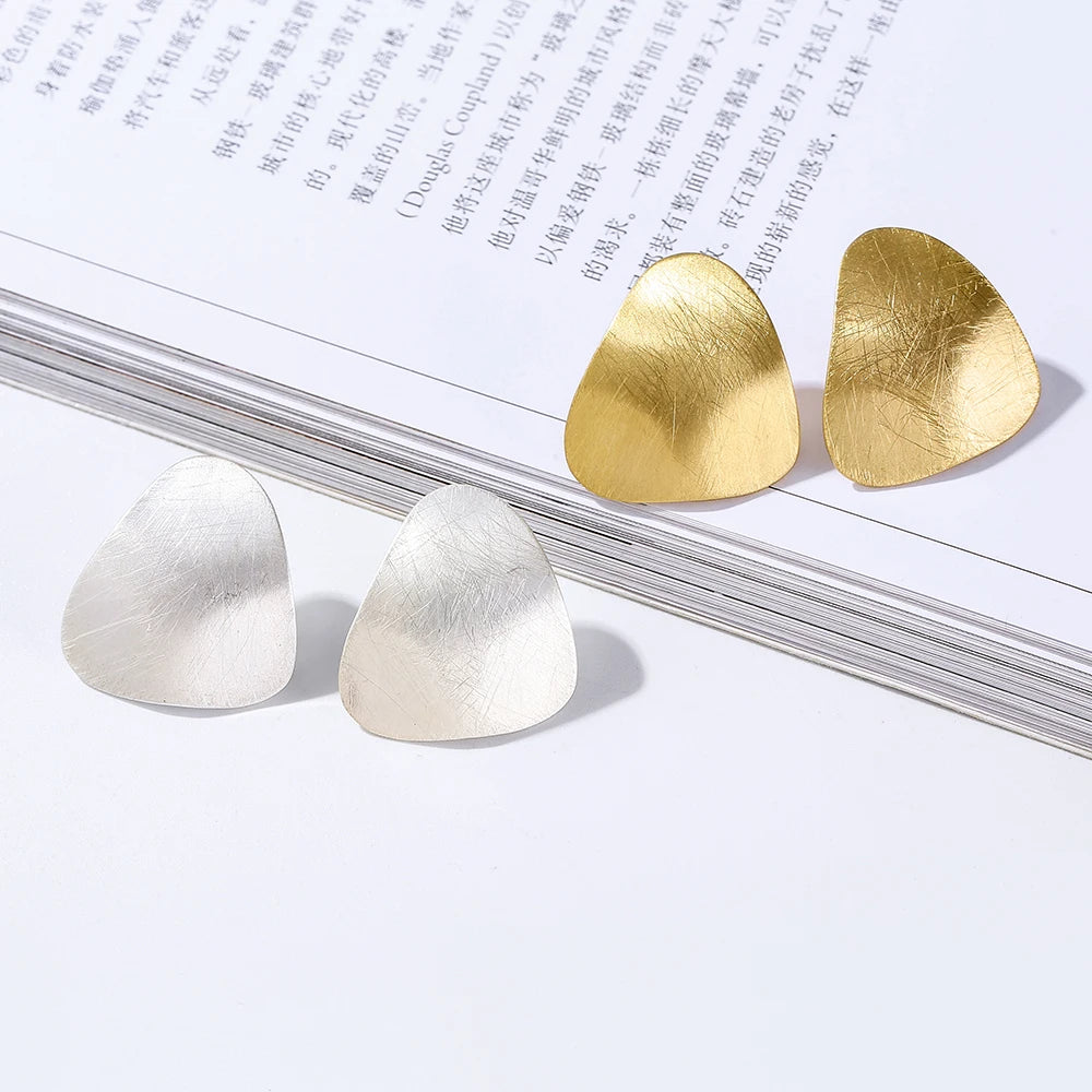 TongLing European Fashion Trendy Hypoallergenic Earring Female Triangle Stud Earrings for Daily Life