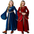Medieval Prom Long Sleeve Retro Maxi Kids Girls Renaissance Dress RKHC-005