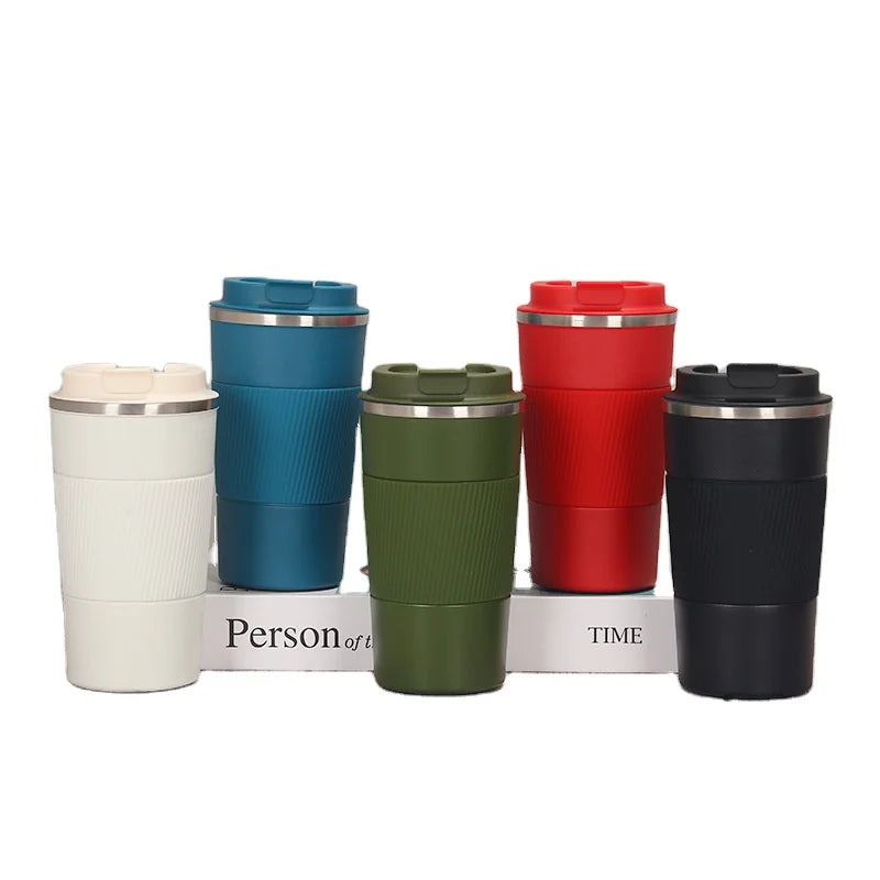 Top Selling 510ml Thermo Vacuum Insulated Stainless Steel Travel Coffee Mug Tumbler Cup with Silicone Sleeve
