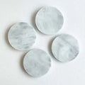 Home Kitchen Living Room India Round Marble Stone Slate Table Mats Drink Coaster Blanks Natural Marble White Stone Coaster