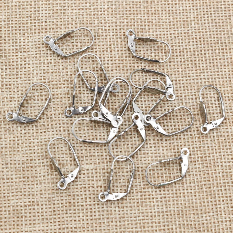 20pcs (Never Fade) 20x10mm 316L Stainless Steel High Quality Earring Hooks Wire Settings Base Settings Wholesale