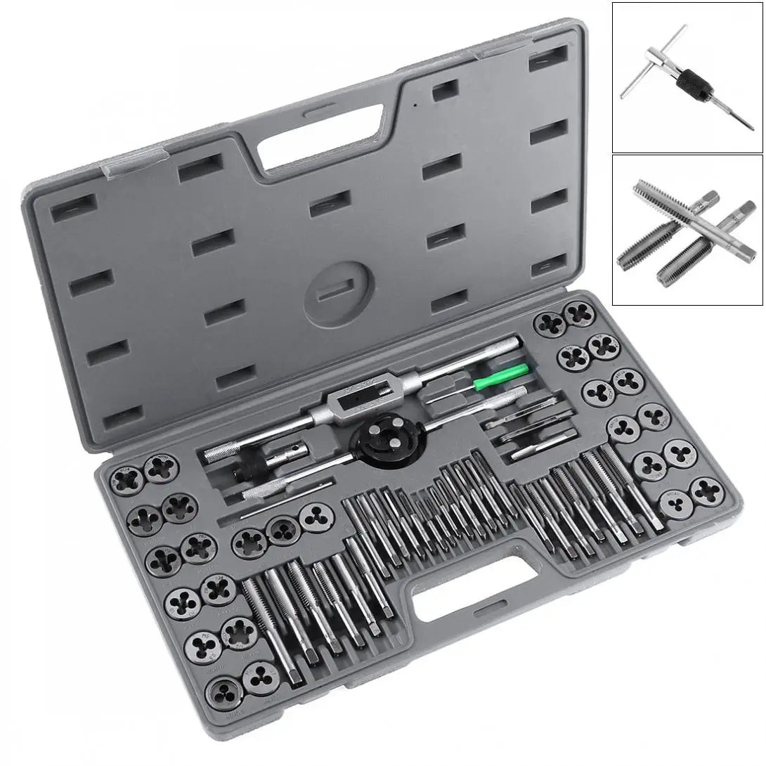60PCS Professional Tap Wrench Screw Threading Tapping Tools Kit Gunsmithing Threading Cutting Metric Tap and Die Tool Set