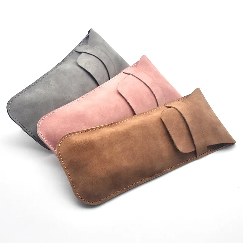 Best Custom Logo Retro Premium Soft Slim Rectangle Travel Glasses Case Eyewear Bag PU Sunglasses Pouch Flocking Velvet Lining