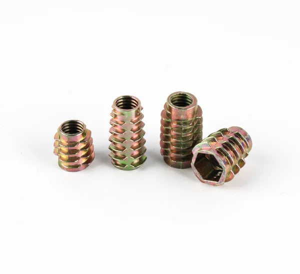 1/4 3/8 5/16 M4 M5 M6 M8 M10 Metal Zinc Alloy Furniture Embedded Threaded Headless Wood Inserts Nuts