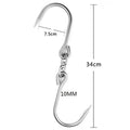 Rotatable 304 Stainless Steel Metal Rotatable Slaughter Hook for Butcher Hooks Type Lifting Meat Hooks for Butchering