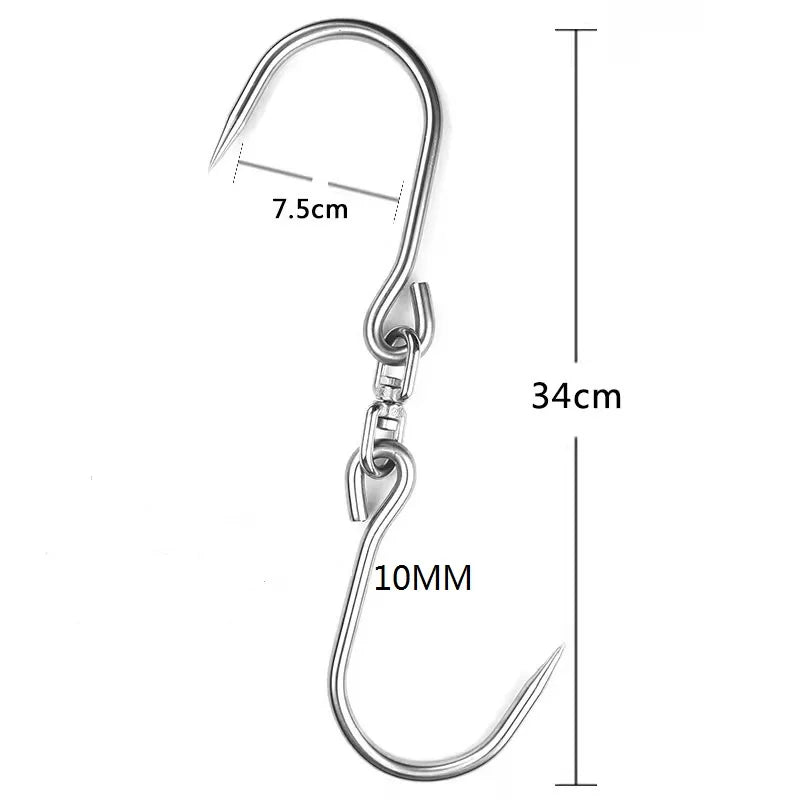 Rotatable 304 Stainless Steel Metal Rotatable Slaughter Hook for Butcher Hooks Type Lifting Meat Hooks for Butchering