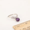 R030588 DIY 6-8mm Natural Freshwater Pearl Ring Accessory 925 Sterling Silver Adjustable Size Engagement Jewelry Ring for Women