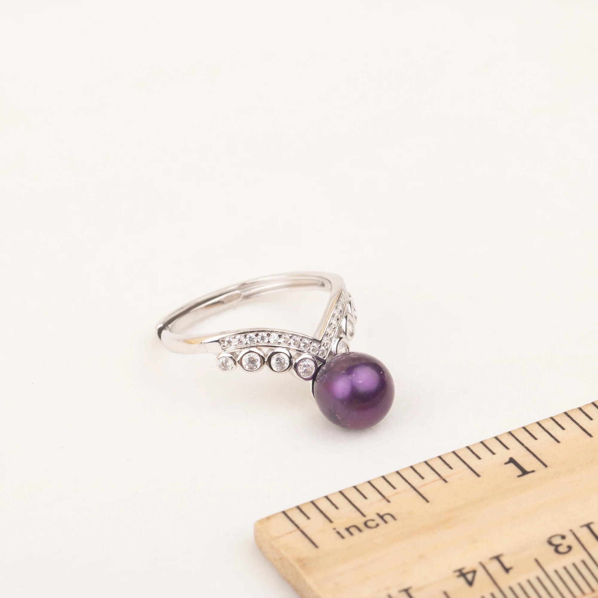 R030588 DIY 6-8mm Natural Freshwater Pearl Ring Accessory 925 Sterling Silver Adjustable Size Engagement Jewelry Ring for Women
