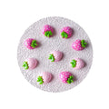 100pcs Kawaii Pink Red Resin Fruit Strawberry Decor Flat Back Cabochons Scrapbooking DIY Jewelry Making Phone Case Accessories