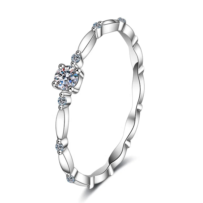 Fashion Jewelry 2023 Dainty Moissanite Ring Jewelry 925 Sterling Silver Engagement Rings Women Jewelry