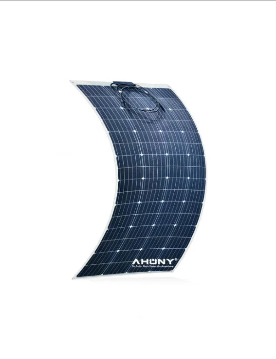 200W 12V Lightweight Solar Panel Semi-Flexible Bendable Off-Grid Charger for Marine RV Cabin Van Car