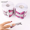 300Pcs / Roll Nail Form Art Tip Extension Forms Pink Butterfly Aluminum Paper Nail Form